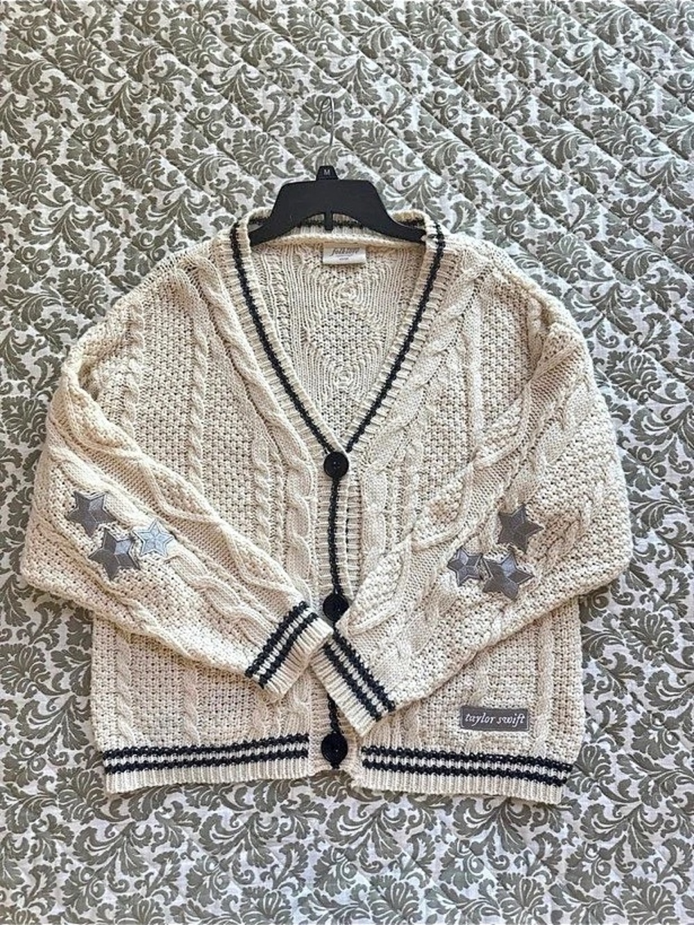 Taylor Swift Folklore beige grey sweater cardigan Taylor Swift Patch size XS/SM